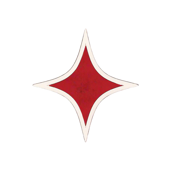 Beige star-shaped object on a white background